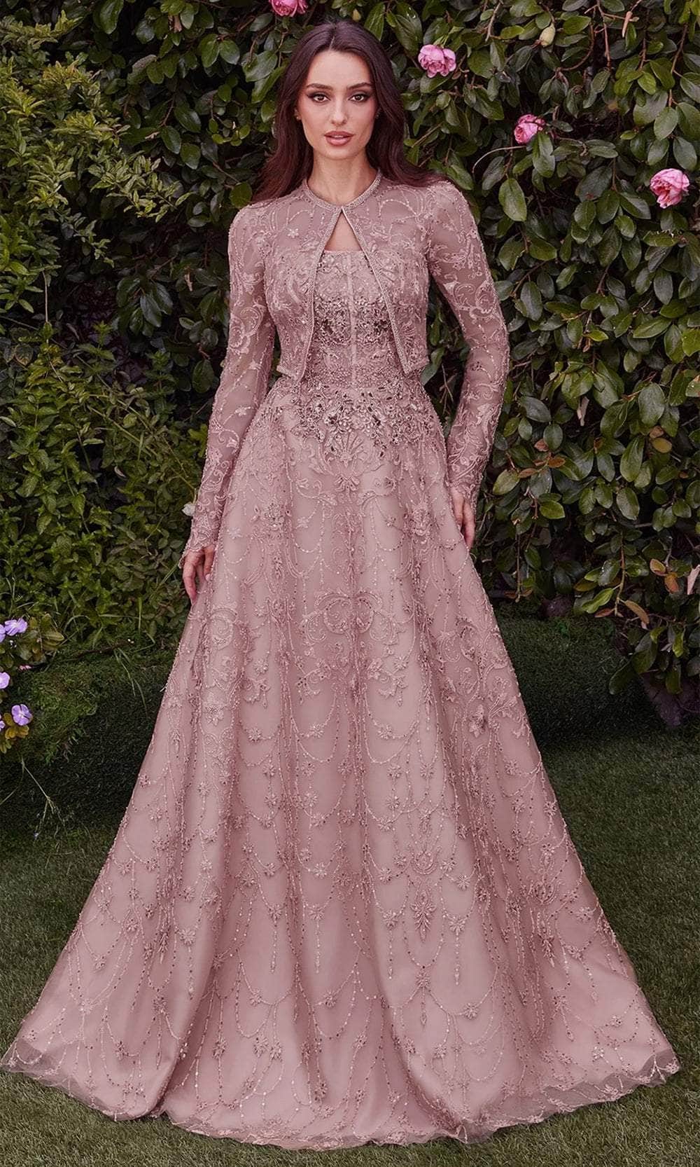 Andrea and Leo MA104 - Bolero Embroidered Evening Dress Andrea and Leo MA104 - Bolero Embroidered Evening Dress