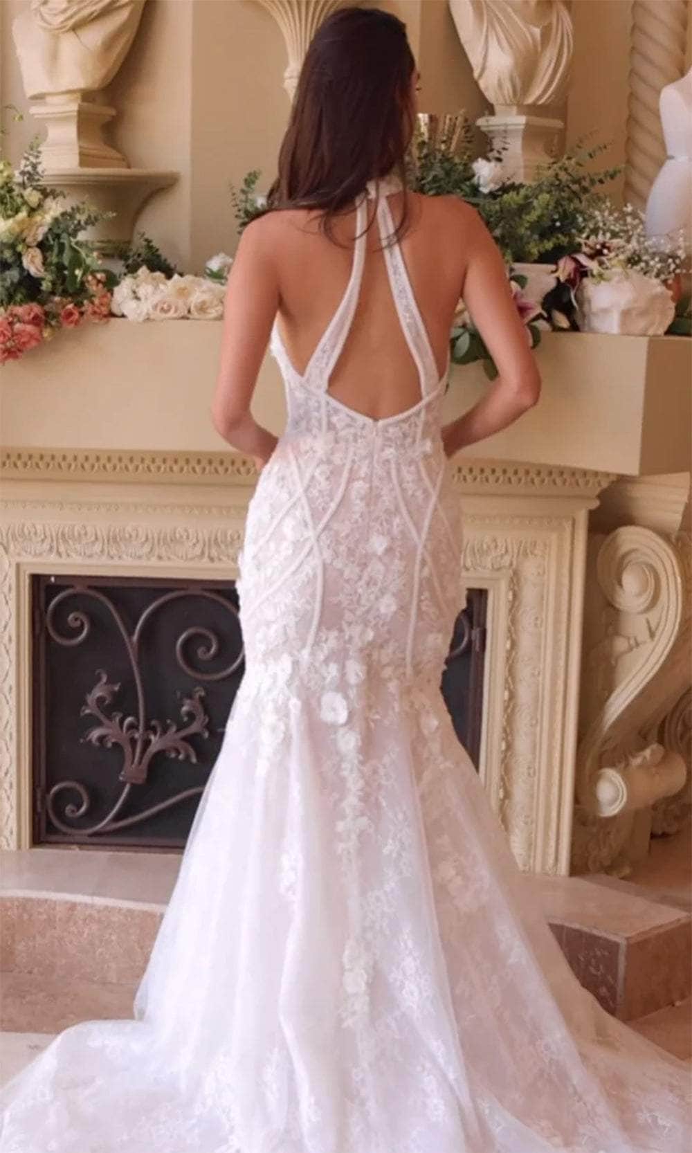 Andrea and Leo WL019 - Applique Halter Bridal Gown Wedding Dresses