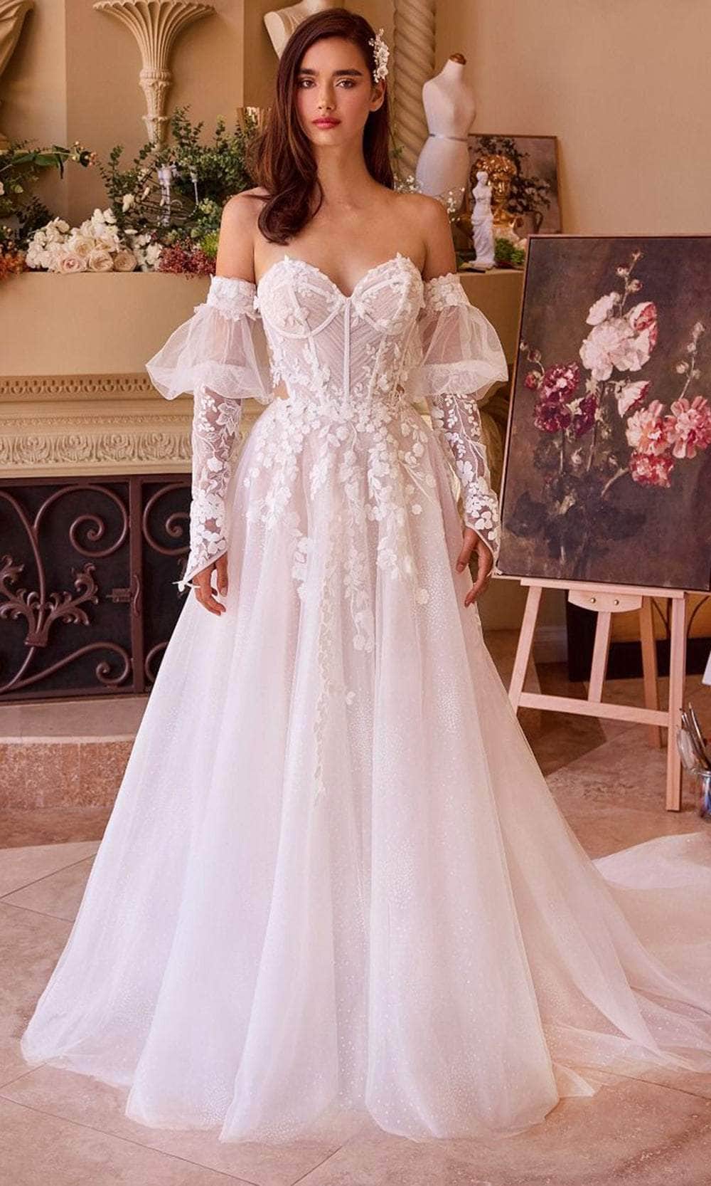 Andrea and Leo WL032 Long Prom Dress Off White / 12 Andrea and Leo WL032 Long Prom Dress Off White / 12