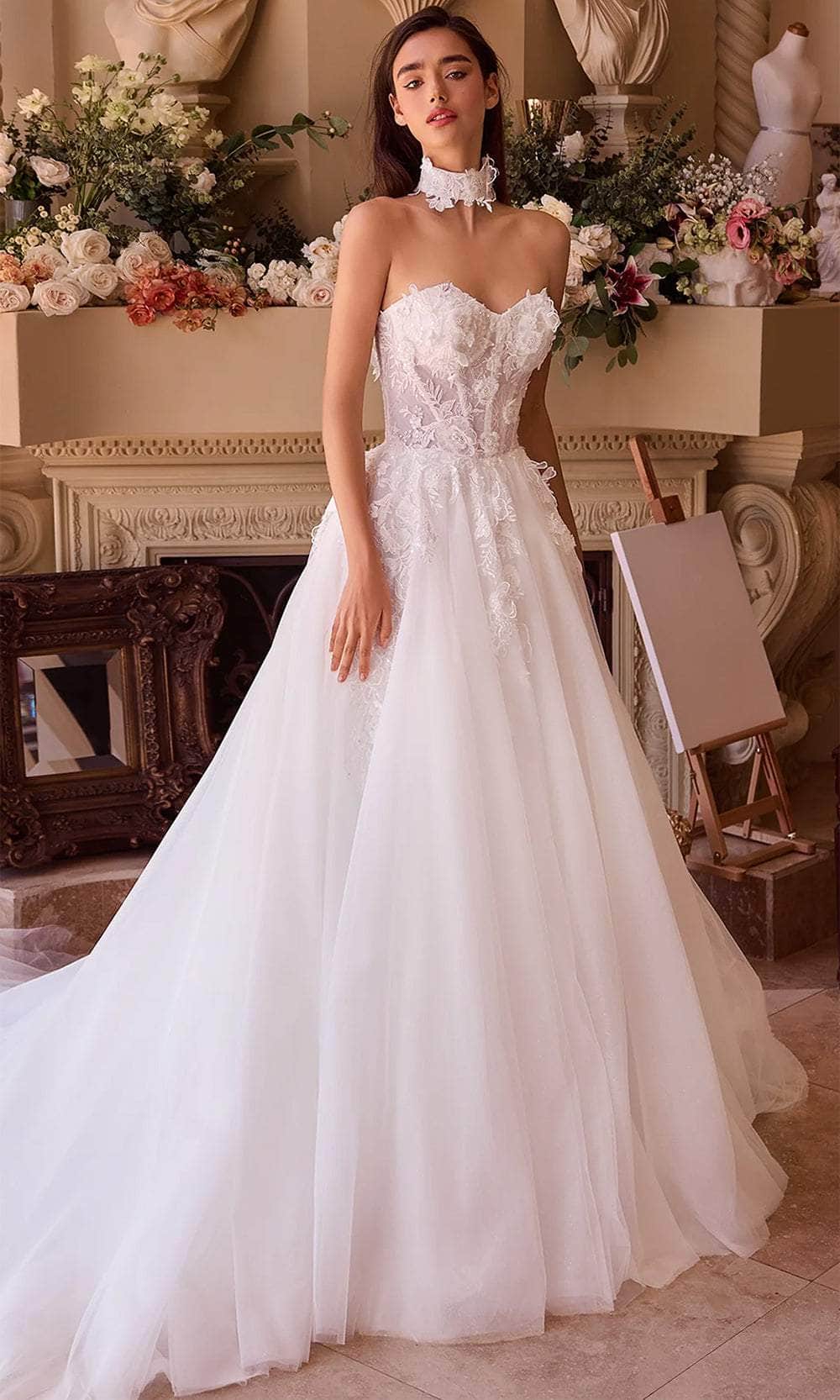 Andrea and Leo WL041 - Applique Choker Bridal Gown Andrea and Leo WL041 - Applique Choker Bridal Gown