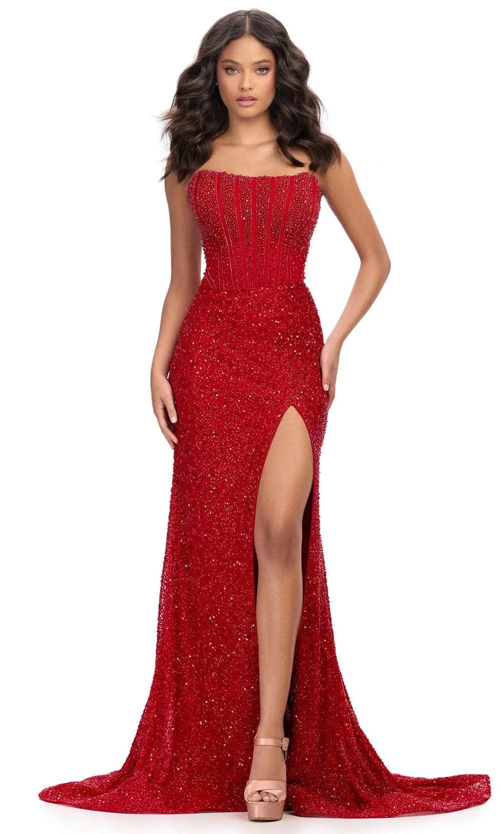 Ashley Lauren 11659 - Strapless Corset Bustier Evening Gown Prom Dresses