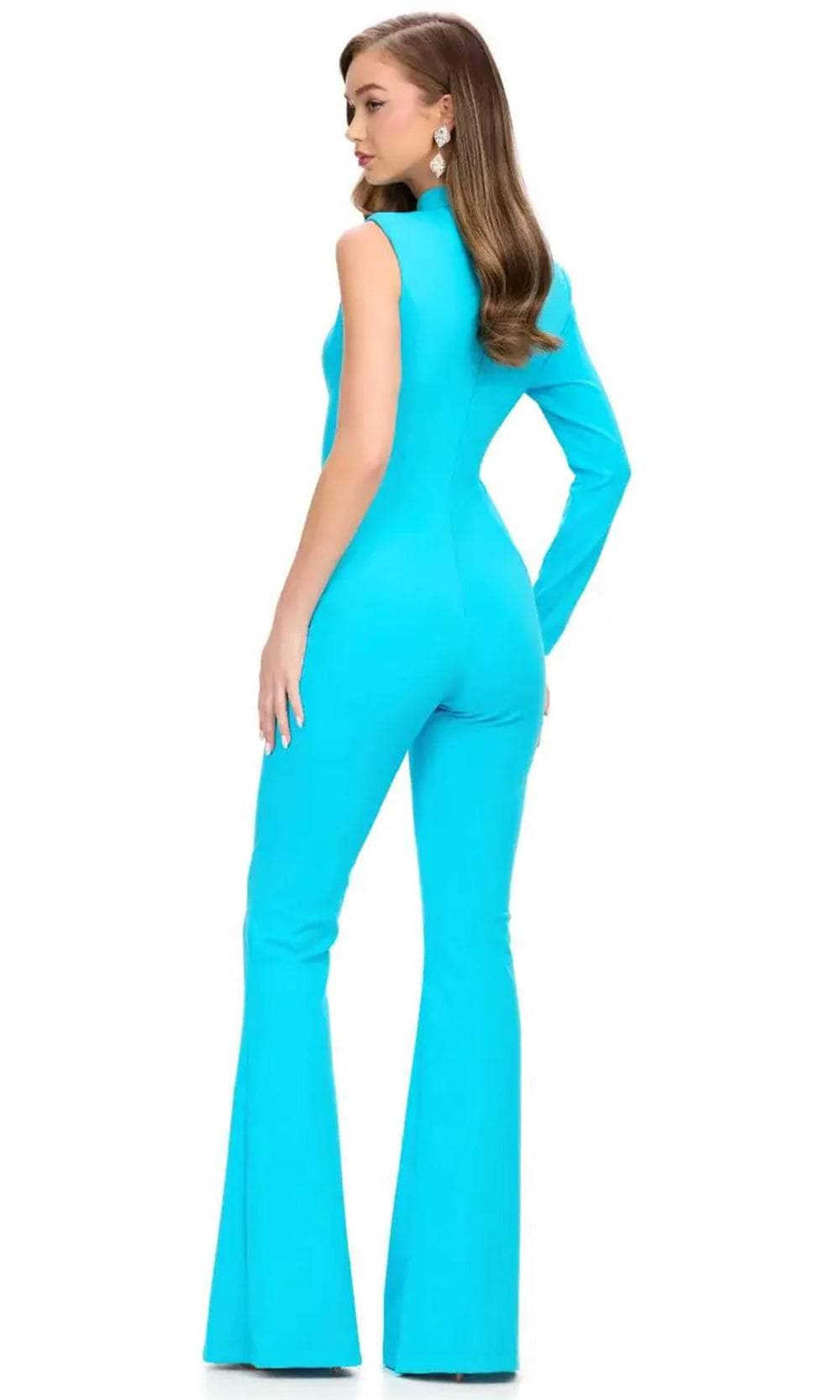 Ashley Lauren 11764 - Long Sleeve Scuba Jumpsuit Formal Pantsuits