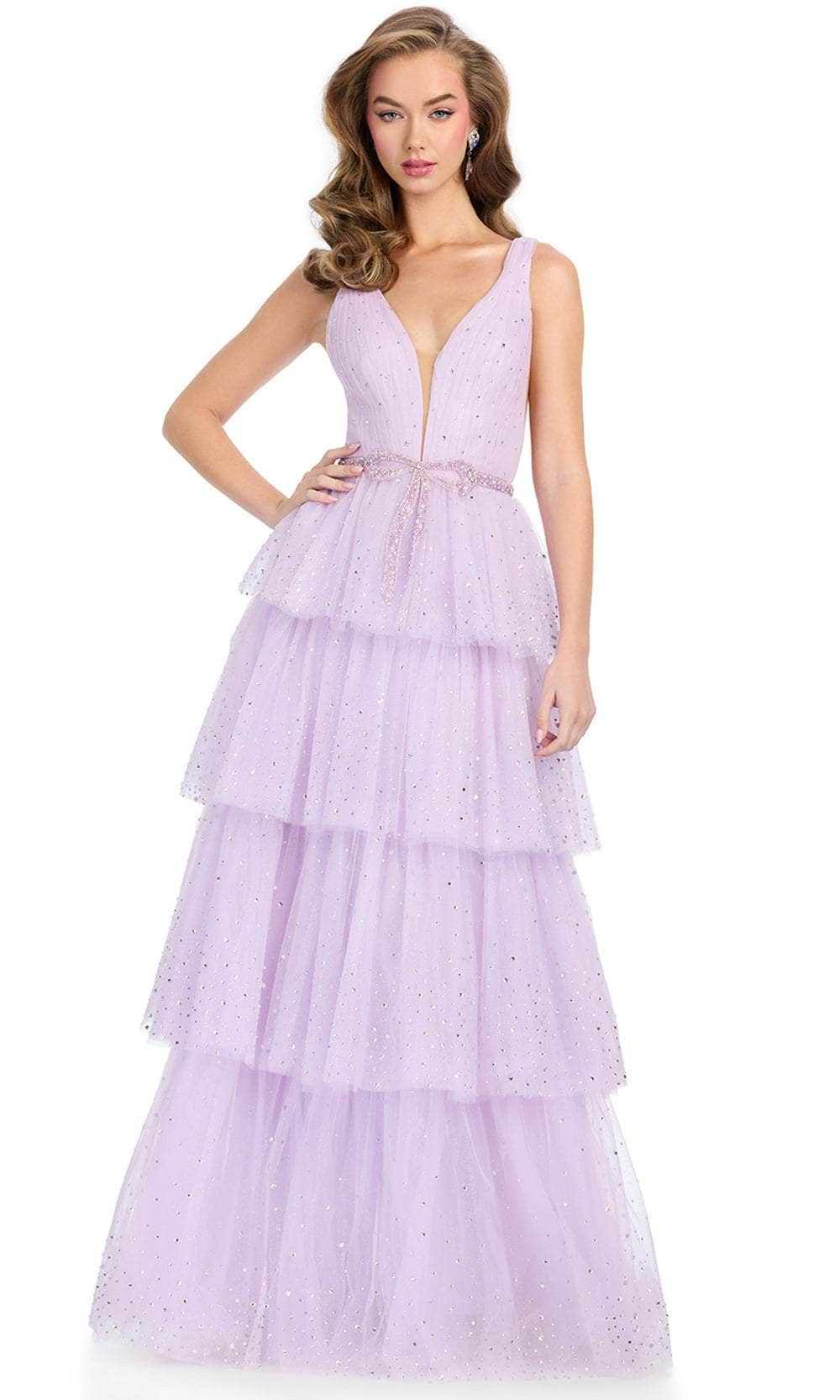 Ashley Lauren 11894 - Crystal Bow Tiered Prom Dress Evening Dress