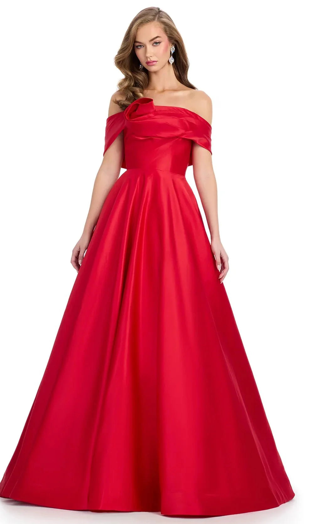 Ashley Lauren 11914 - Off Shoulder Mikado Ballgown Ball Gowns