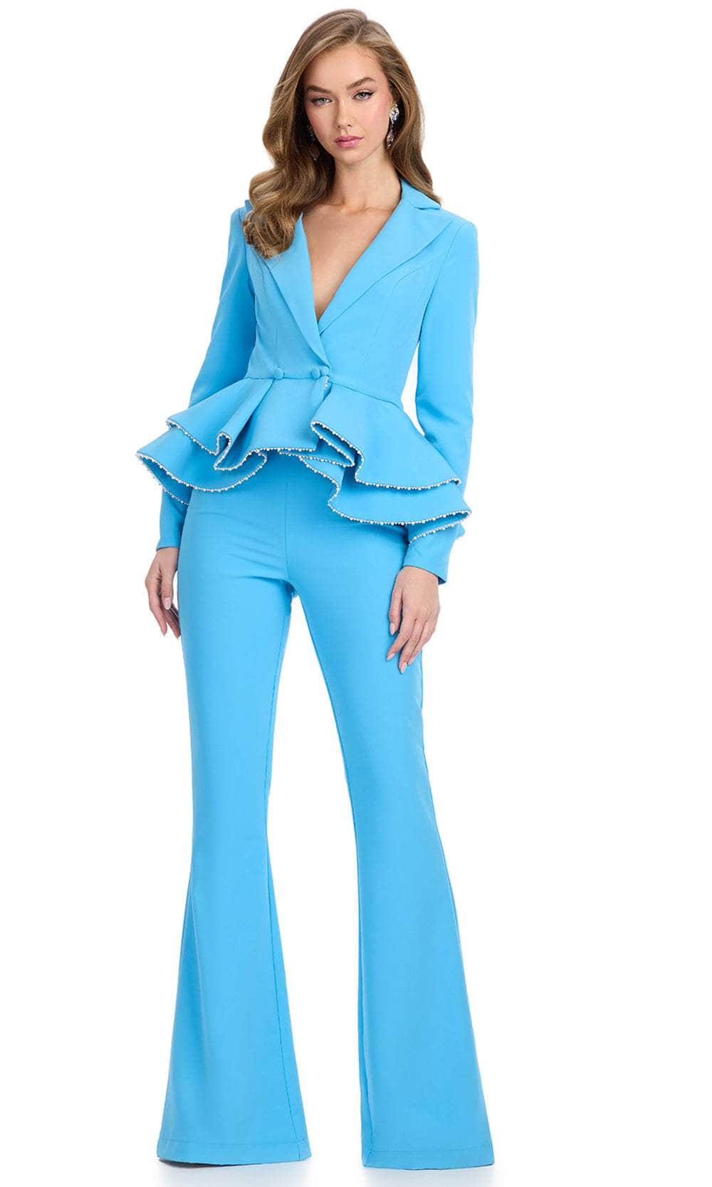 Ashley Lauren 11972 - Two-Piece Peplum Jumpsuit Formal Pantsuits
