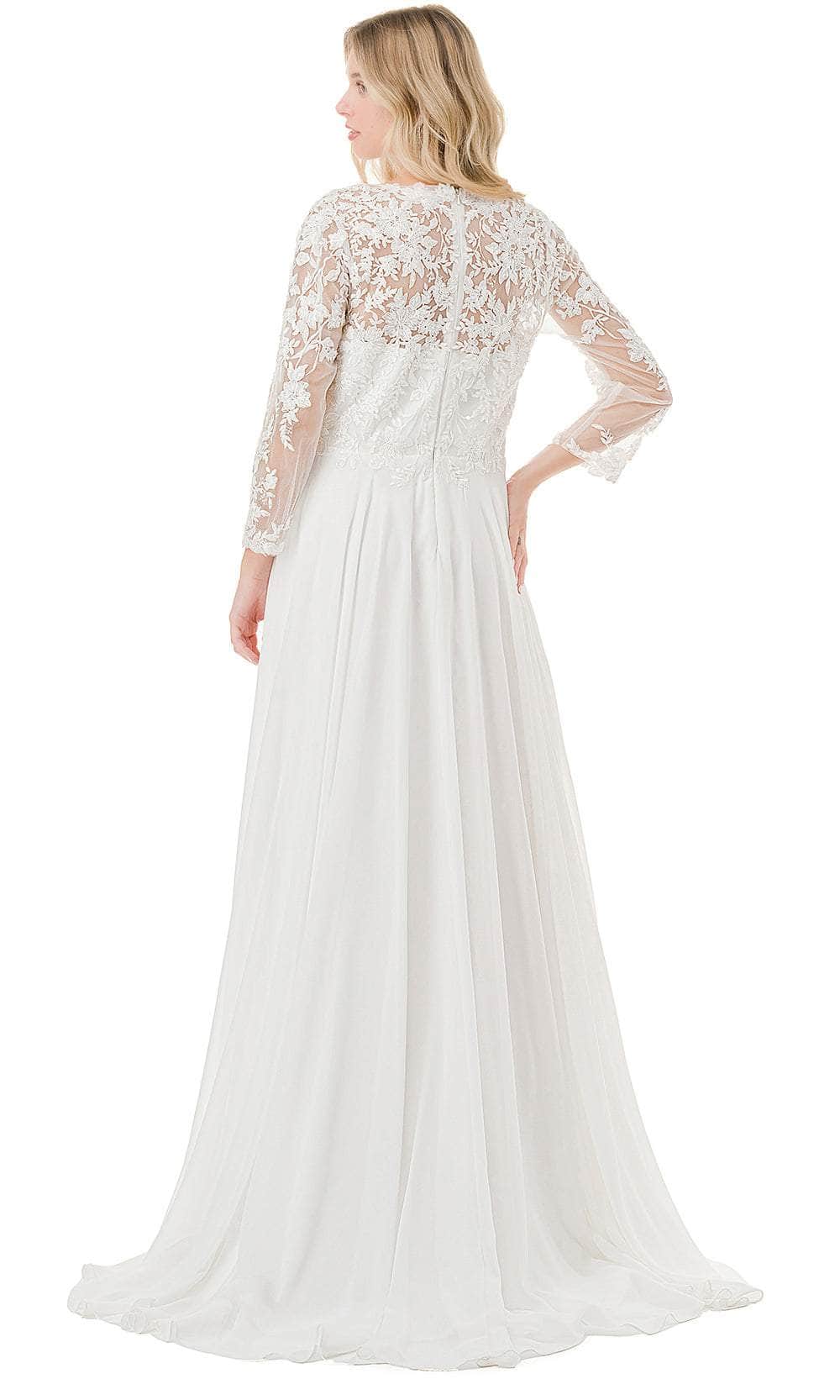 Aspeed Design M2838Y - Illusion Scoop A-Line Evening Dress Special Occasion Dresses