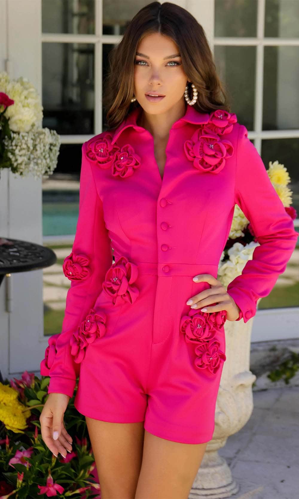 Ava Presley 29804 - Applique Detailed Romper Semi Formal