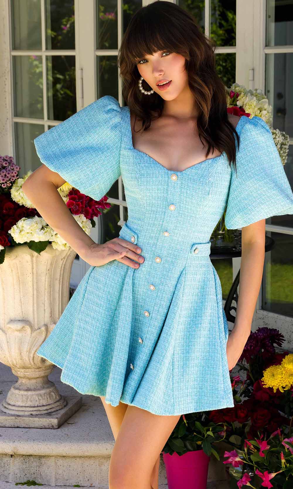 Ava Presley 29805 - Button Down Tweed Dress Ava Presley 29805 - Button Down Tweed Dress