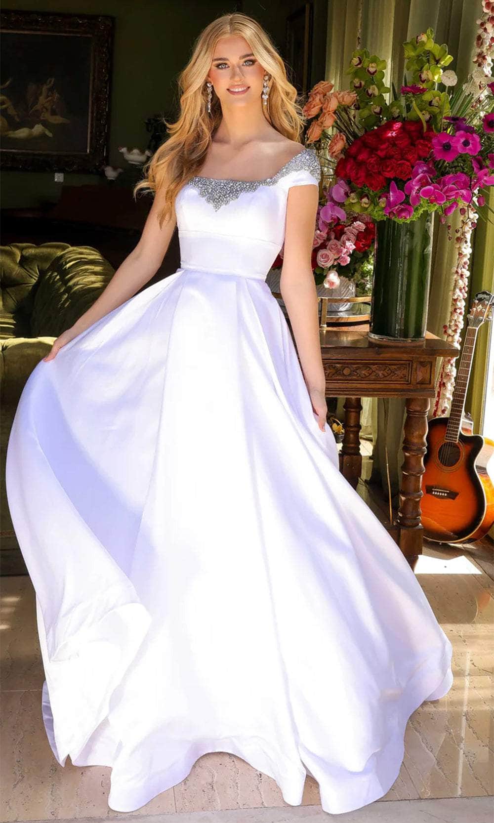 Ava Presley 39322 - V-Back Satin Prom Gown Wedding Dresses