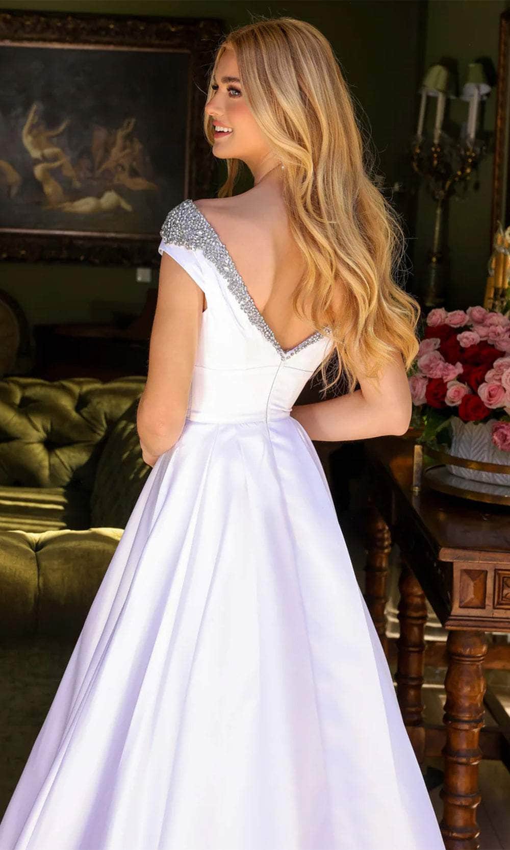 Ava Presley 39322 - V-Back Satin Prom Gown Wedding Dresses