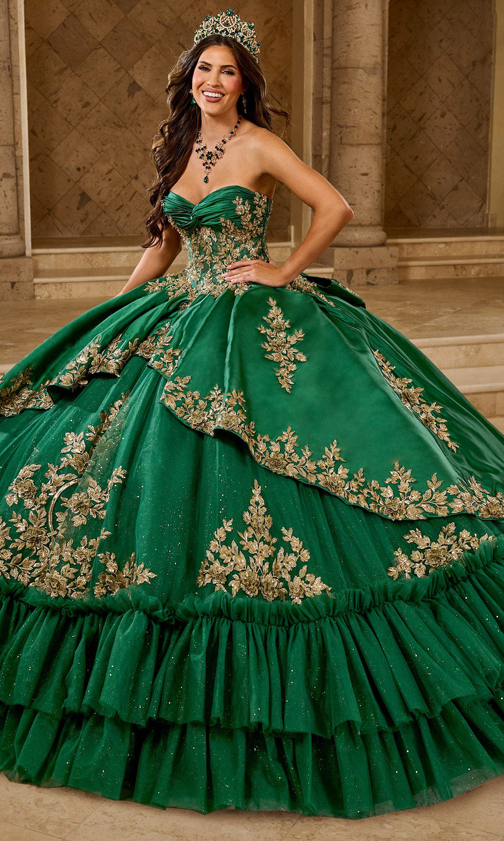 slim fit dress slacks Rachel Allan RQ5010 - Long Satin, Glitter Tulle Ballgown Dress
