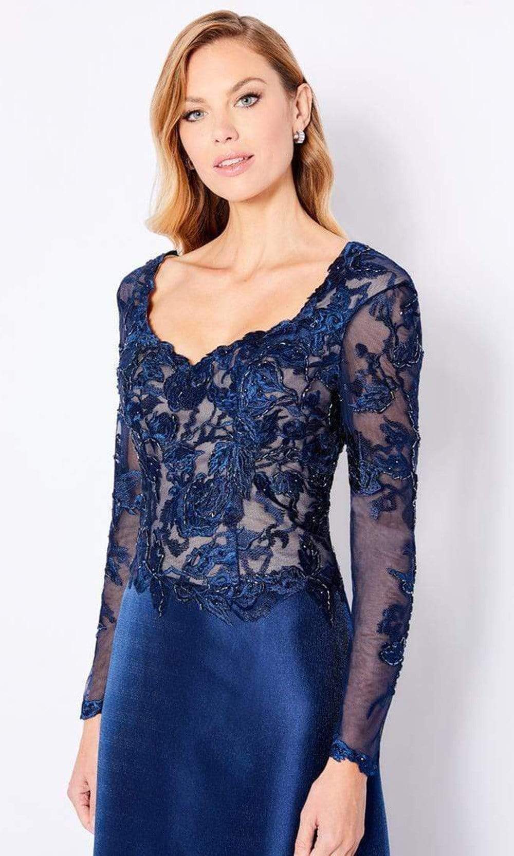 Cameron Blake - 221683 Embroidered Lace Bodice A-Line Gown Mother of the Bride Dresses