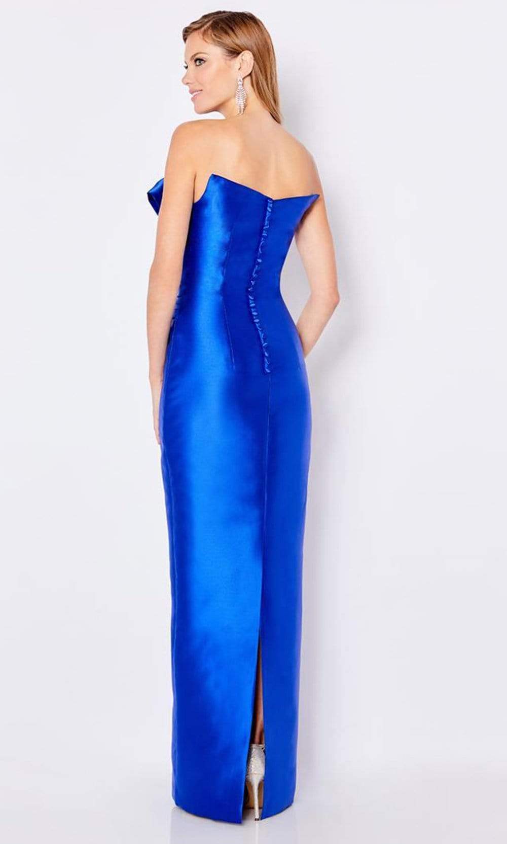 Cameron Blake - 221689 Strapless V-Neck Pleated Bodice Silk Gown Mother of the Bride Dresses