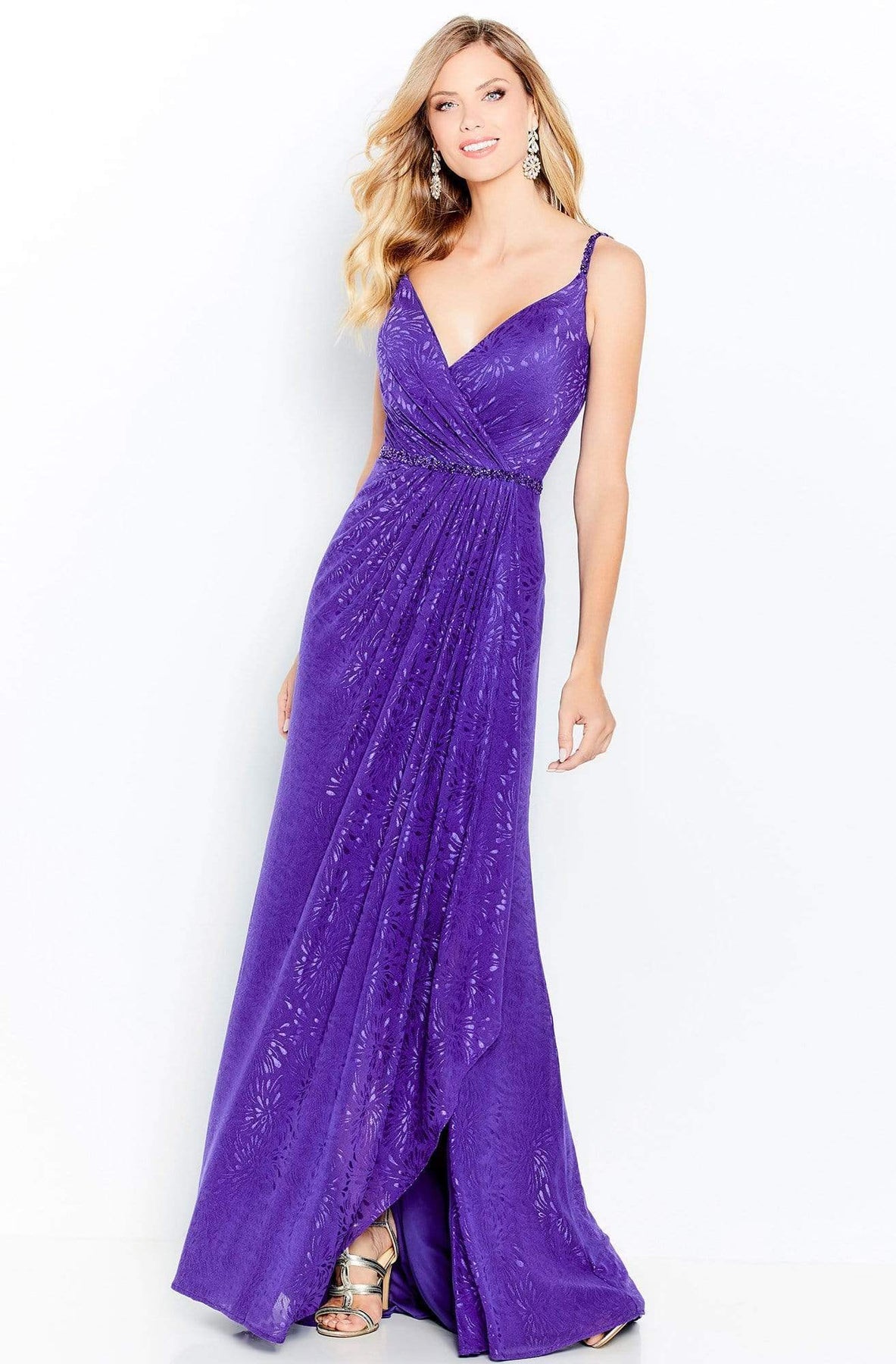 Cameron Blake by Mon Cheri - 120607 Ruched V-Neck Sheath Evening Gown Evening Dresses