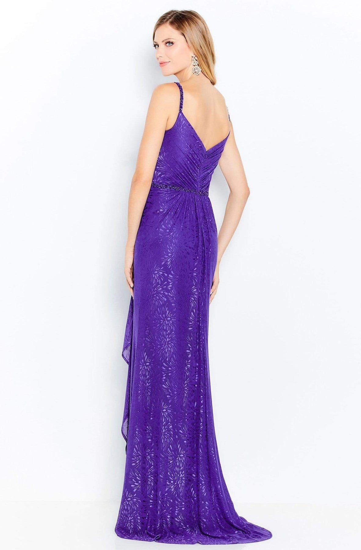 Cameron Blake by Mon Cheri - 120607 Ruched V-Neck Sheath Evening Gown Evening Dresses