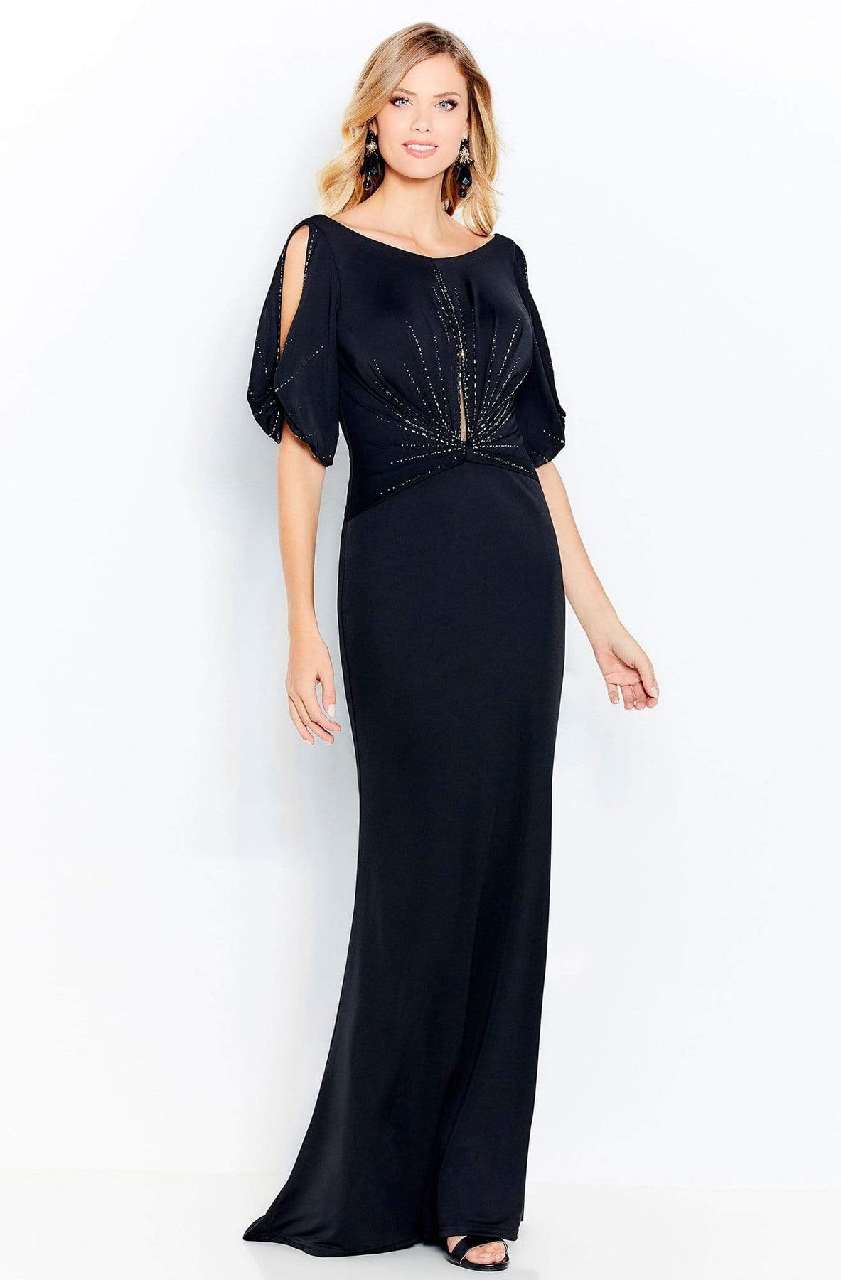 Cameron Blake by Mon Cheri - 120609 Bateau Sheath Evening Gown Evening Dresses 4 / Black