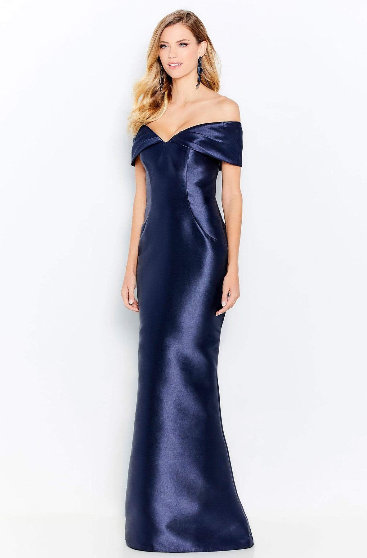 Cameron Blake by Mon Cheri - 120622 Off Shoulder Mikado Trumpet Gown Evening Dresses 4 / Navy