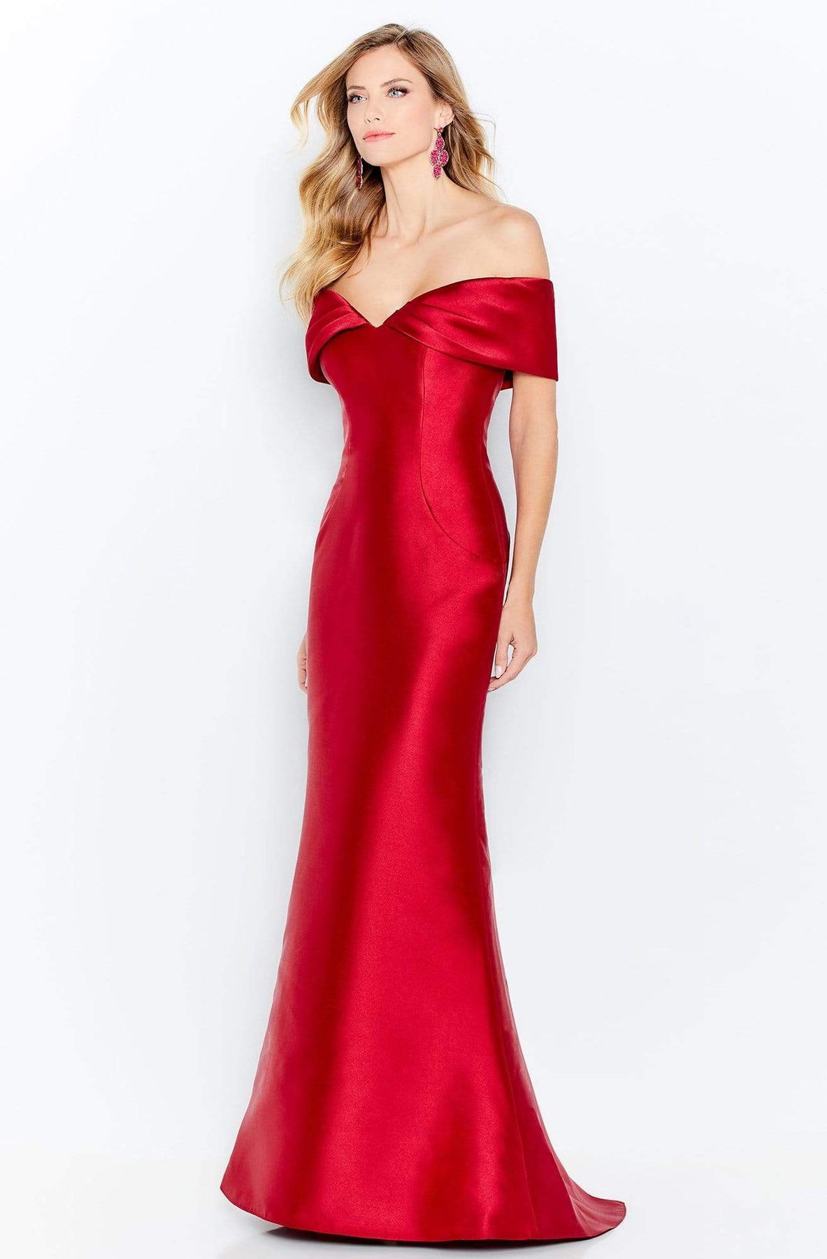 Cameron Blake by Mon Cheri - 120622 Off Shoulder Mikado Trumpet Gown Evening Dresses 4 / Wine