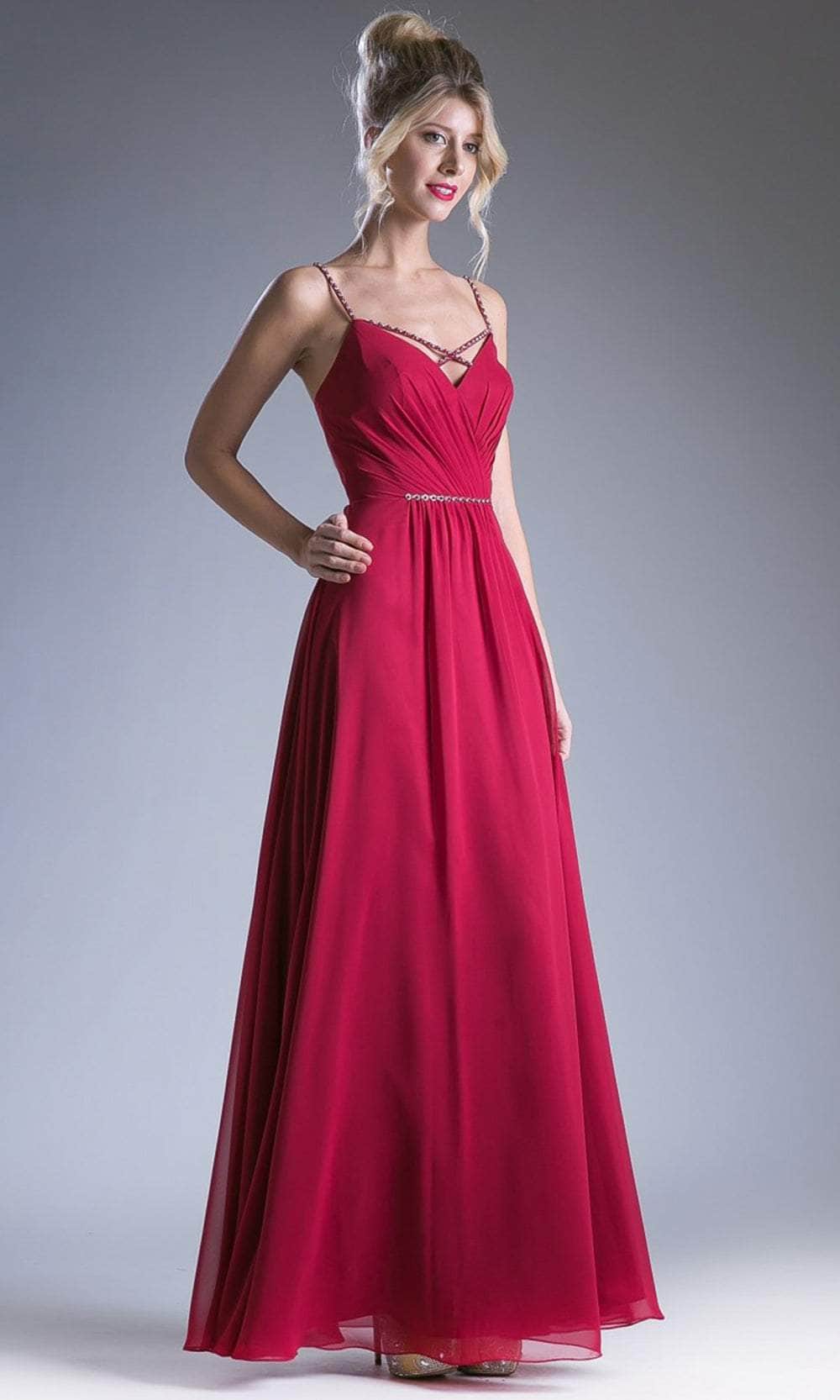 Cinderella Divine 1010 - Crisscross Neck Ruch Bod Chiffon Gown Special Occasion Dress