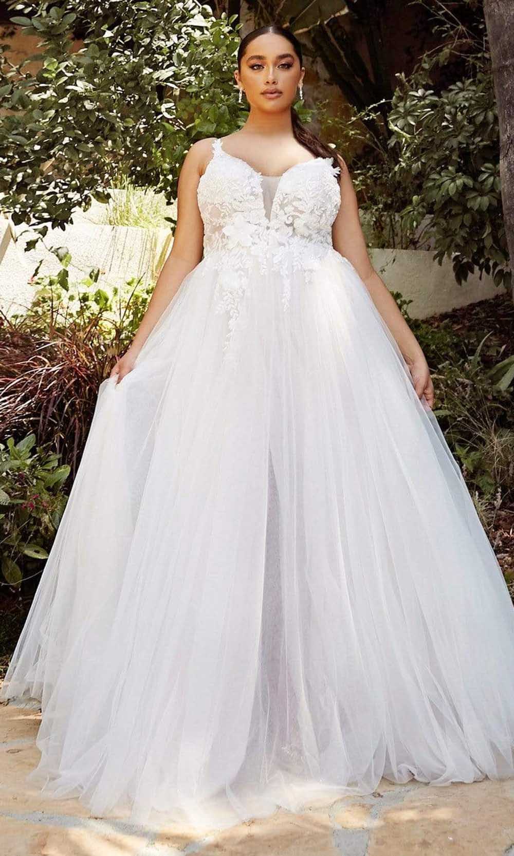 Cinderella Divine Bridal - CB072W Sleeveless Layered Tulle Gown Bridal Dresses