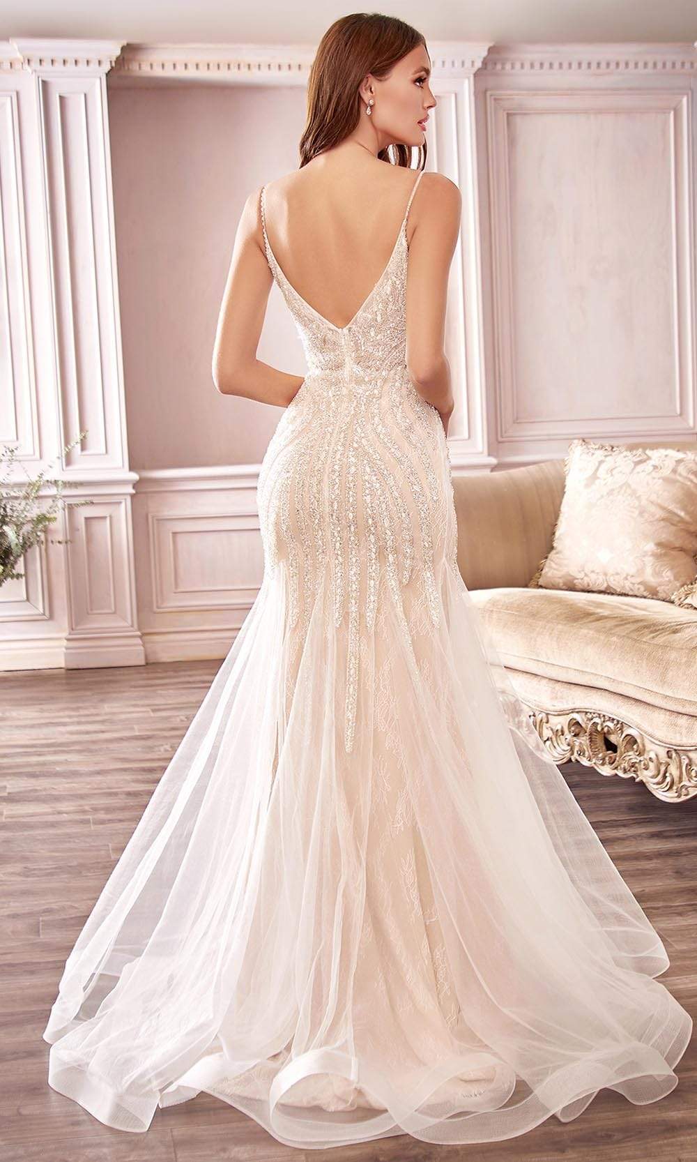 Cinderella Divine Bridals - CDS401 Beaded Mermaid Bridal Gown Wedding Dresses