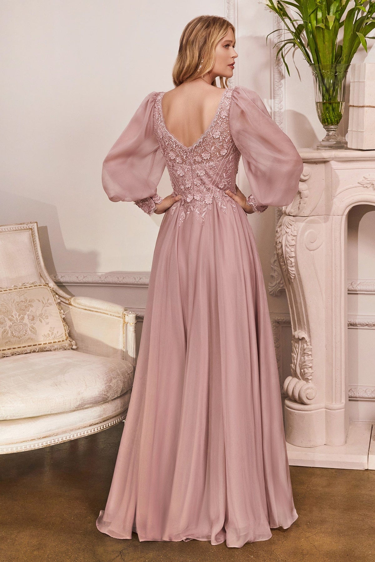 Cinderella Divine CD0183 - Bishop Sleeve Prom Dress Special Occasion Dress