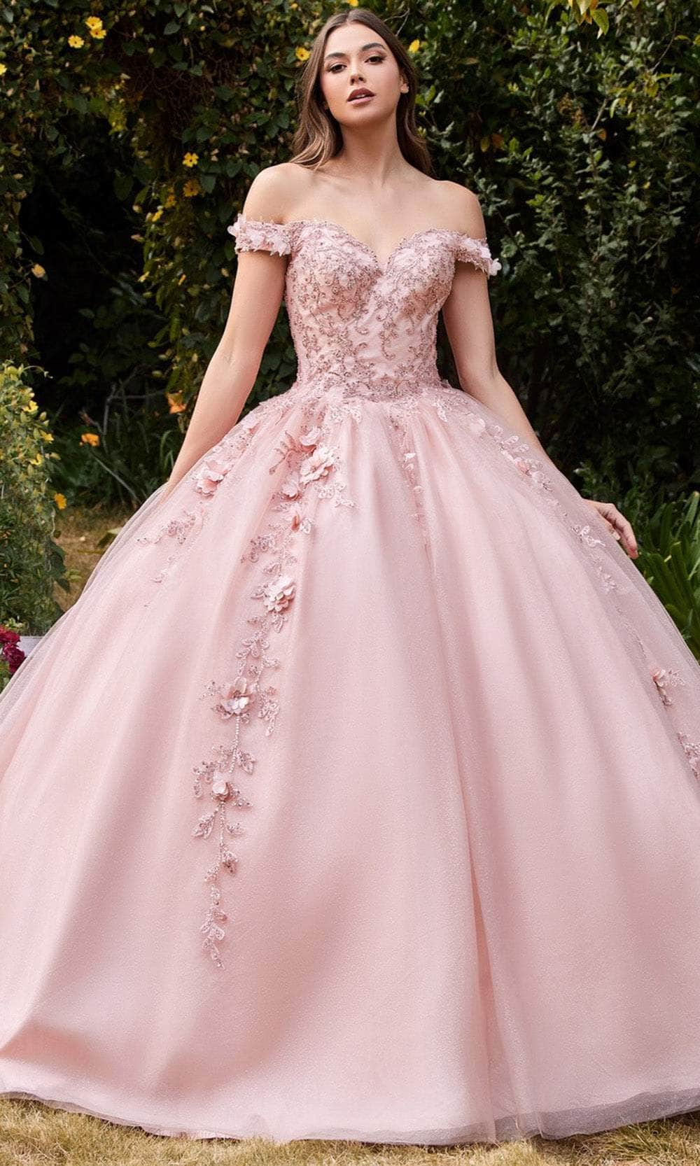 Cinderella Divine CD0185 - Off Shoulder Tulle Ballgown Evening Dresses