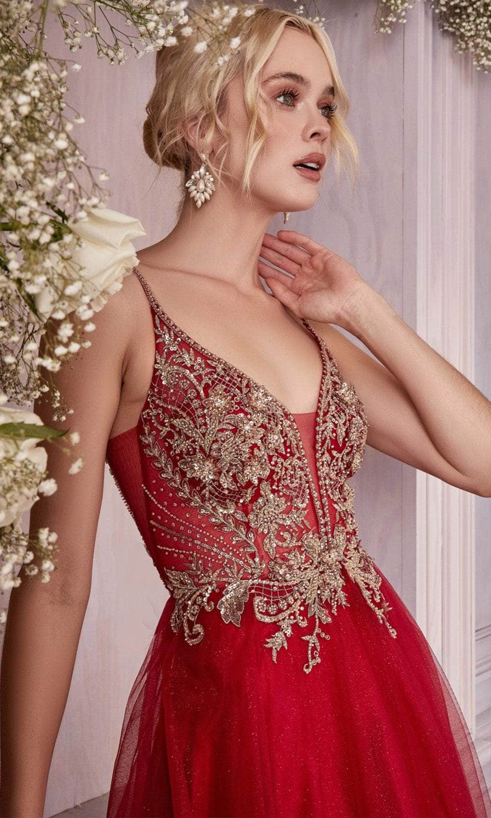 Cinderella Divine CD0195 - Embellished Lace Tulle Prom Dress Prom Dresses