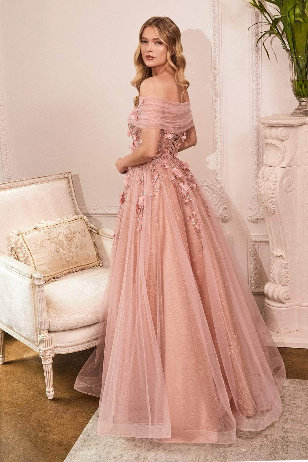 Cinderella Divine - CD955 Strapless Glitter Ballgown Prom Dresses