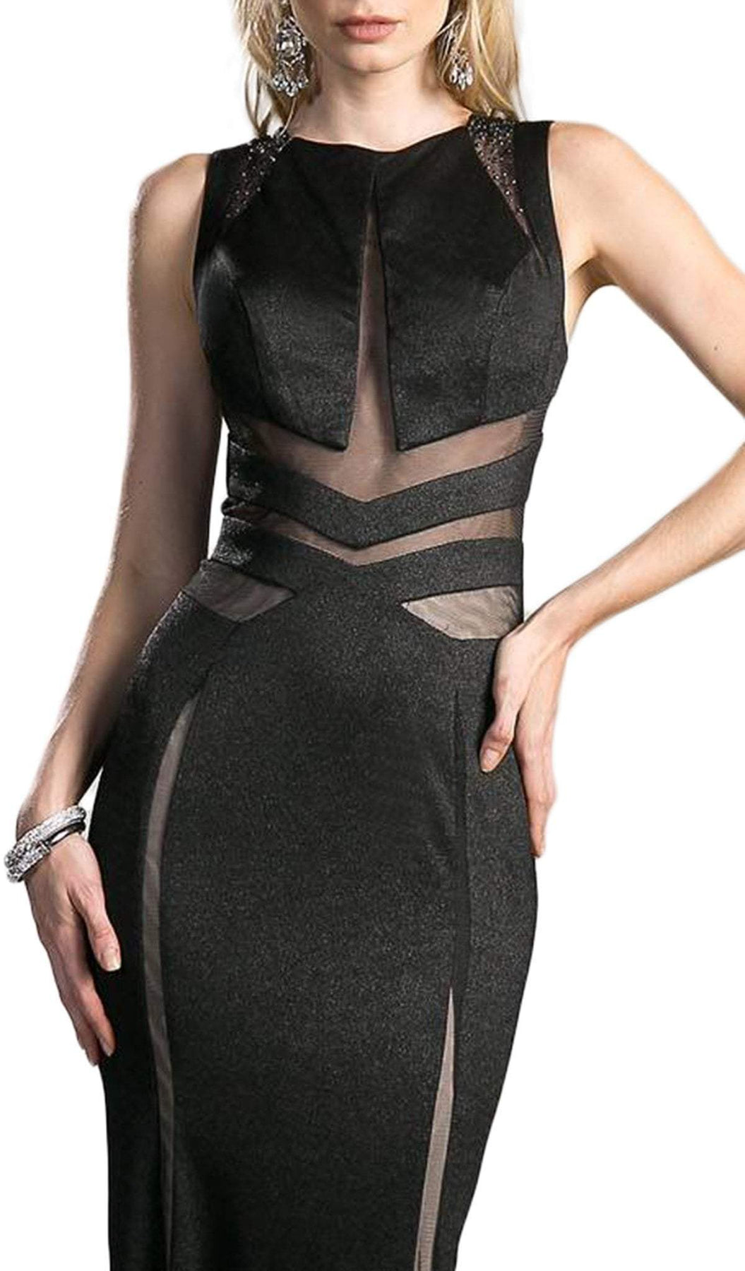 Cinderella Divine - Embellished Jewel Neck Sheath Dress Prom Dresses