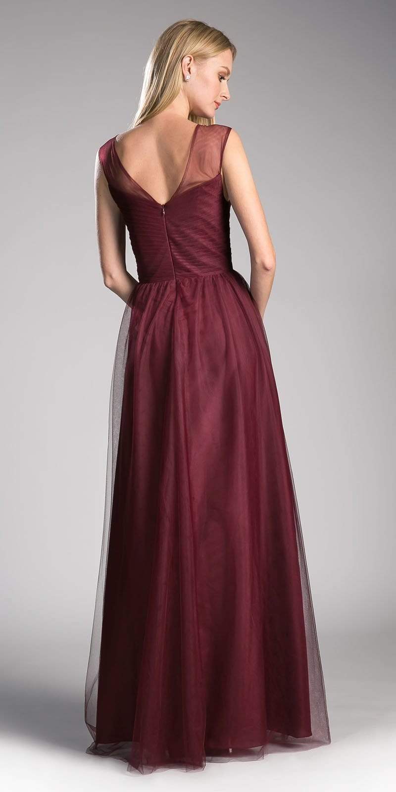 Cinderella Divine - ET320 Sleeveless Pleated Top Tulle A Line Gown Special Occasion Dress