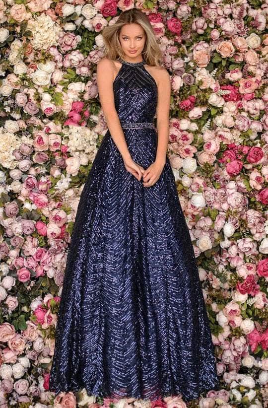 A-Line Halter Sequin Open-Back Floor-Length Mesh Dress 5112 by Clarisse A-Line Halter Sequin Open-Back Floor-Length Mesh Dress 5112 by Clarisse