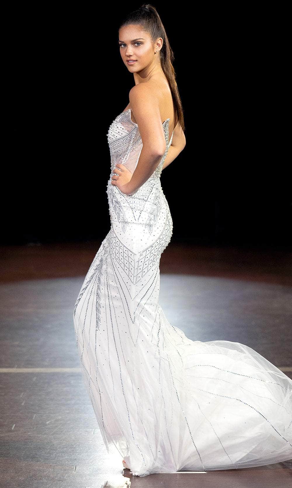 Clarisse 811127 - Strapless Beaded Prom Gown Prom Dresses