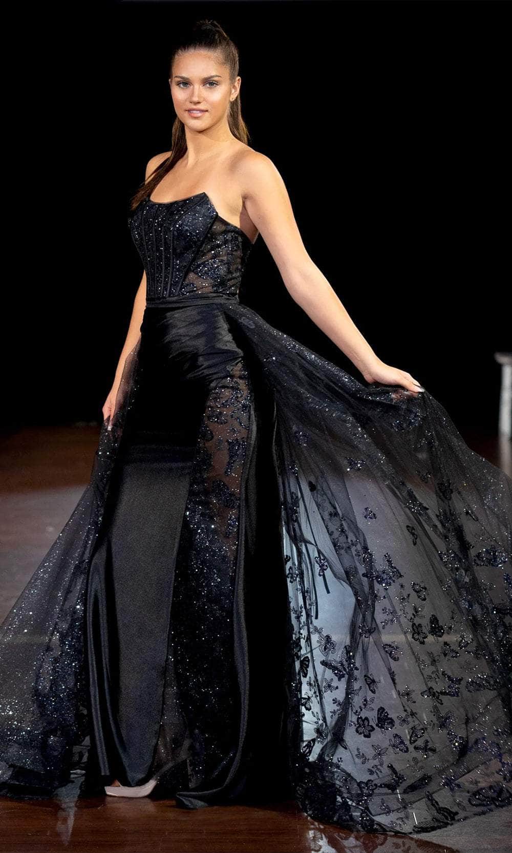 Clarisse 811146 - Strapless Sheath Gown with Overskirt Prom Dresses