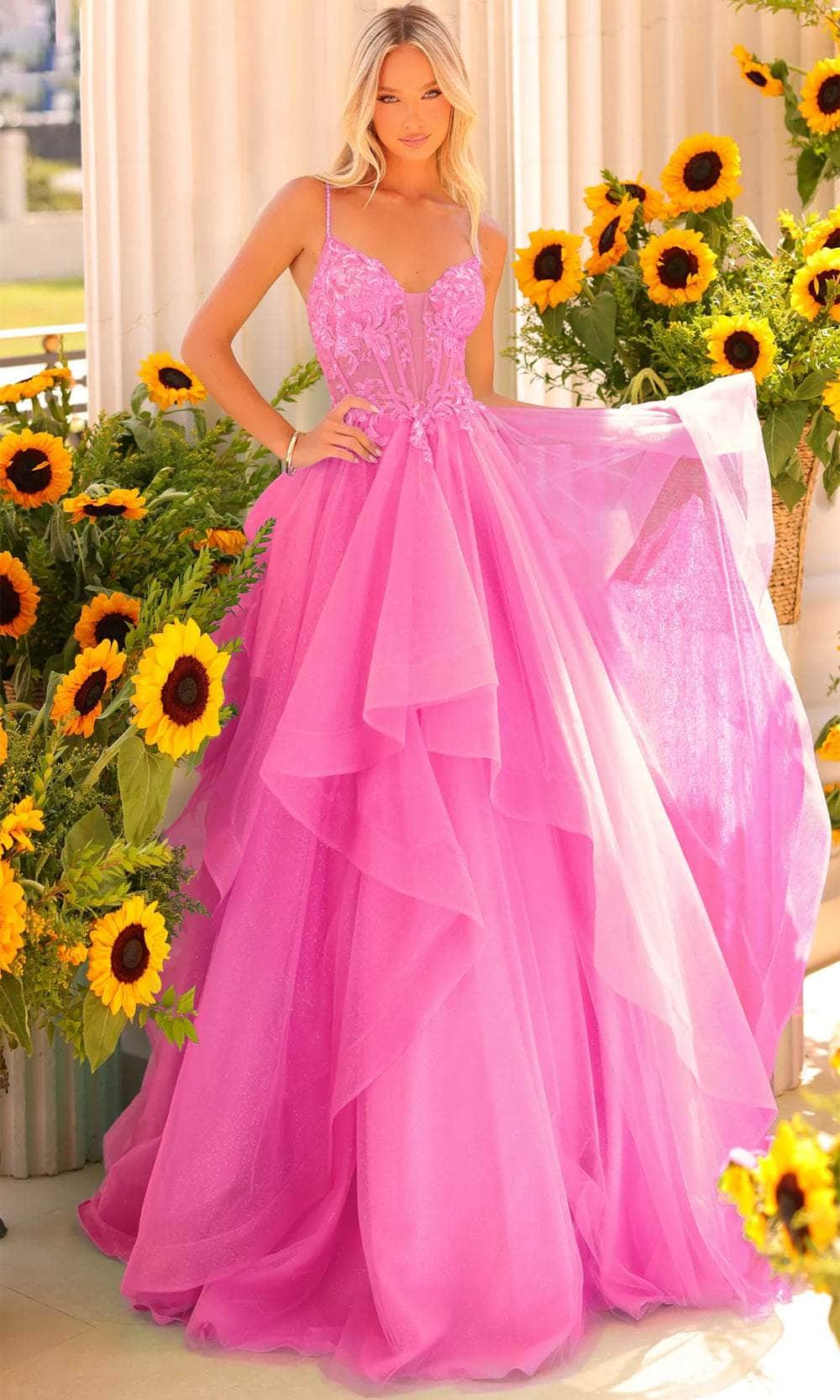 Clarisse 811230 - Sheer Plunging Sweetheart Ballgown Ball Gowns