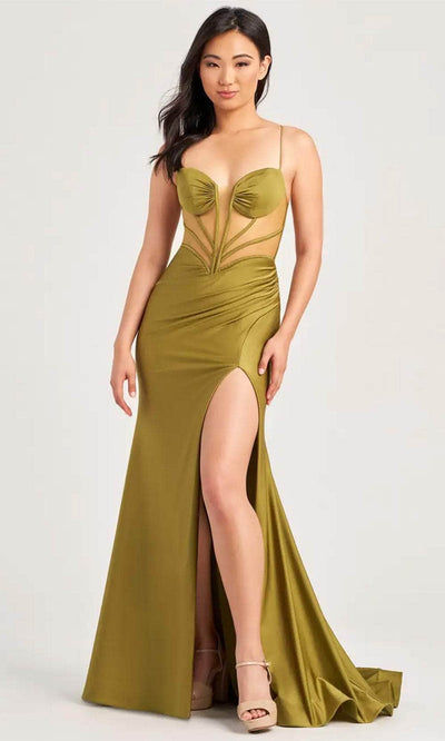 Colette By Daphne CL5140 - Sheer Corset Prom Dress Prom Dresses 00 / Olive