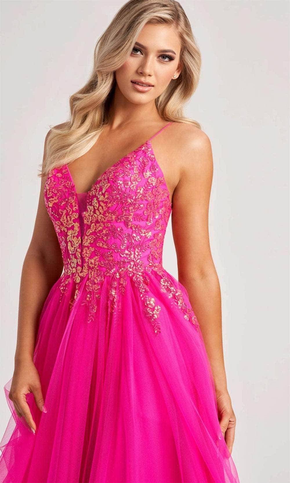 Colette By Daphne CL8030 - Sequin Detail Tulle Gown