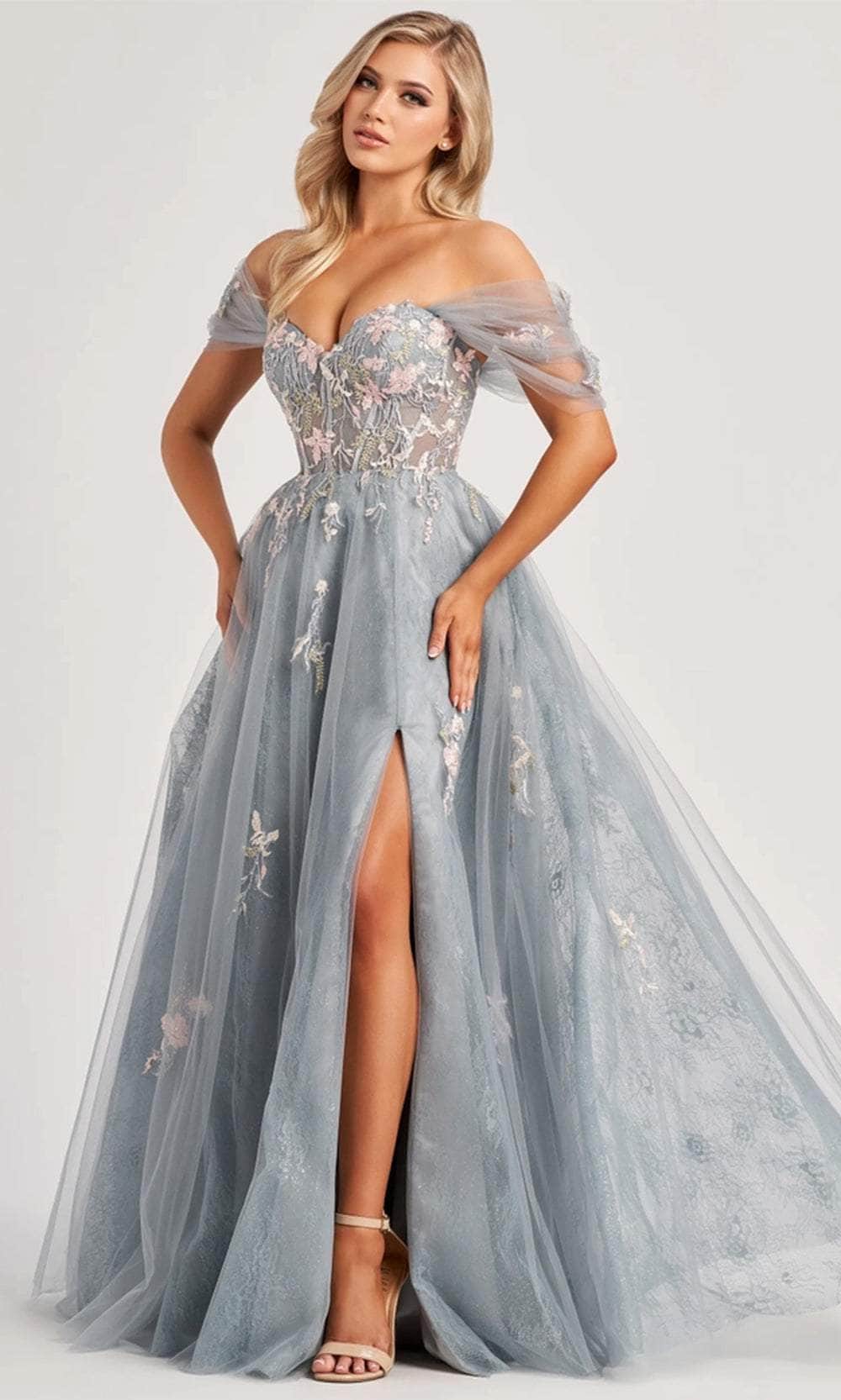 Colette By Daphne CL8150 - Embroidered Off Shoulder Prom Dress