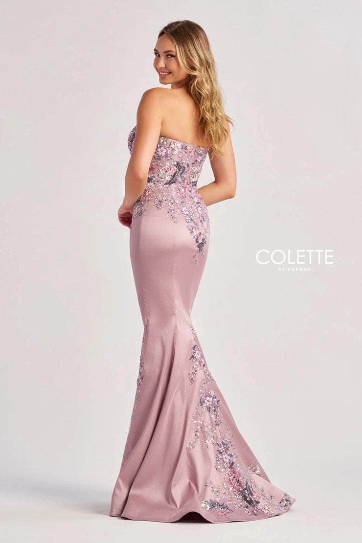 Colette By Daphne CL8410 - Strapless Floral Applique Gown