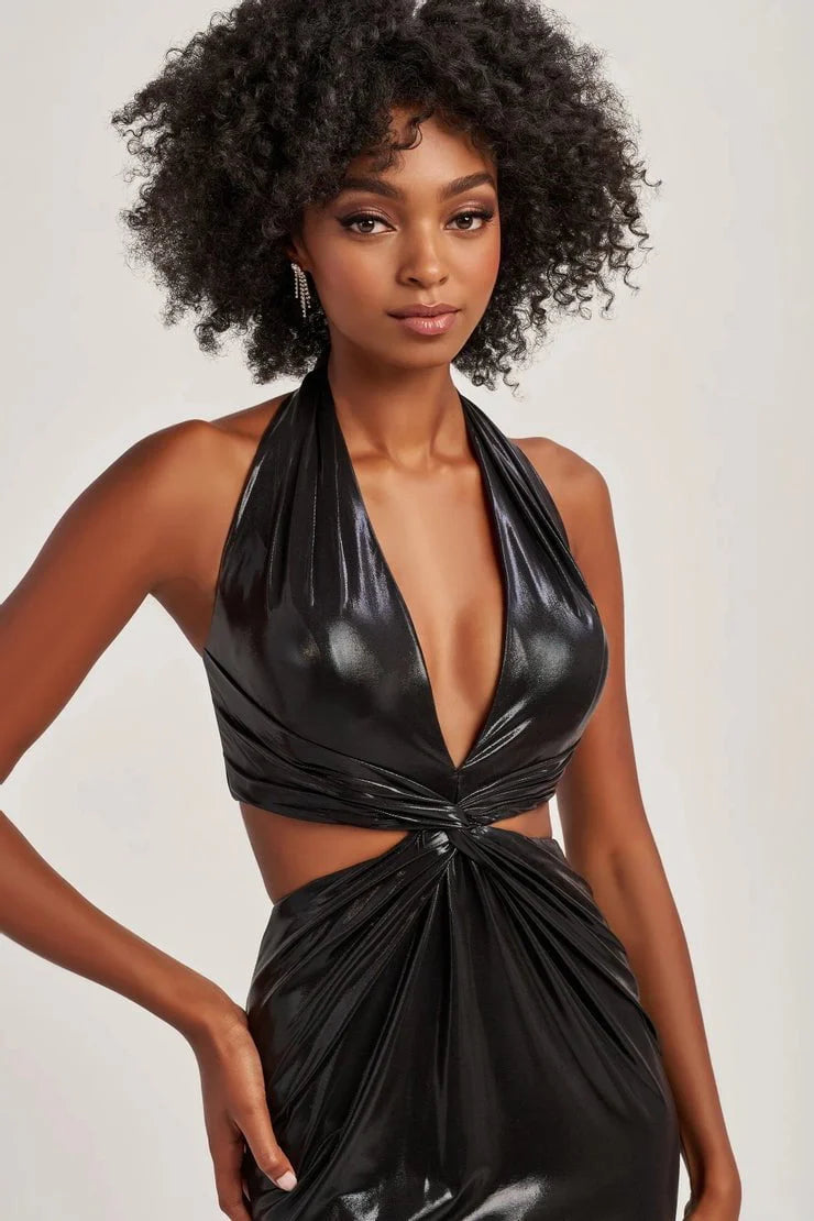 Colette By Daphne CL8505 - Metallic Cutout Prom Gown