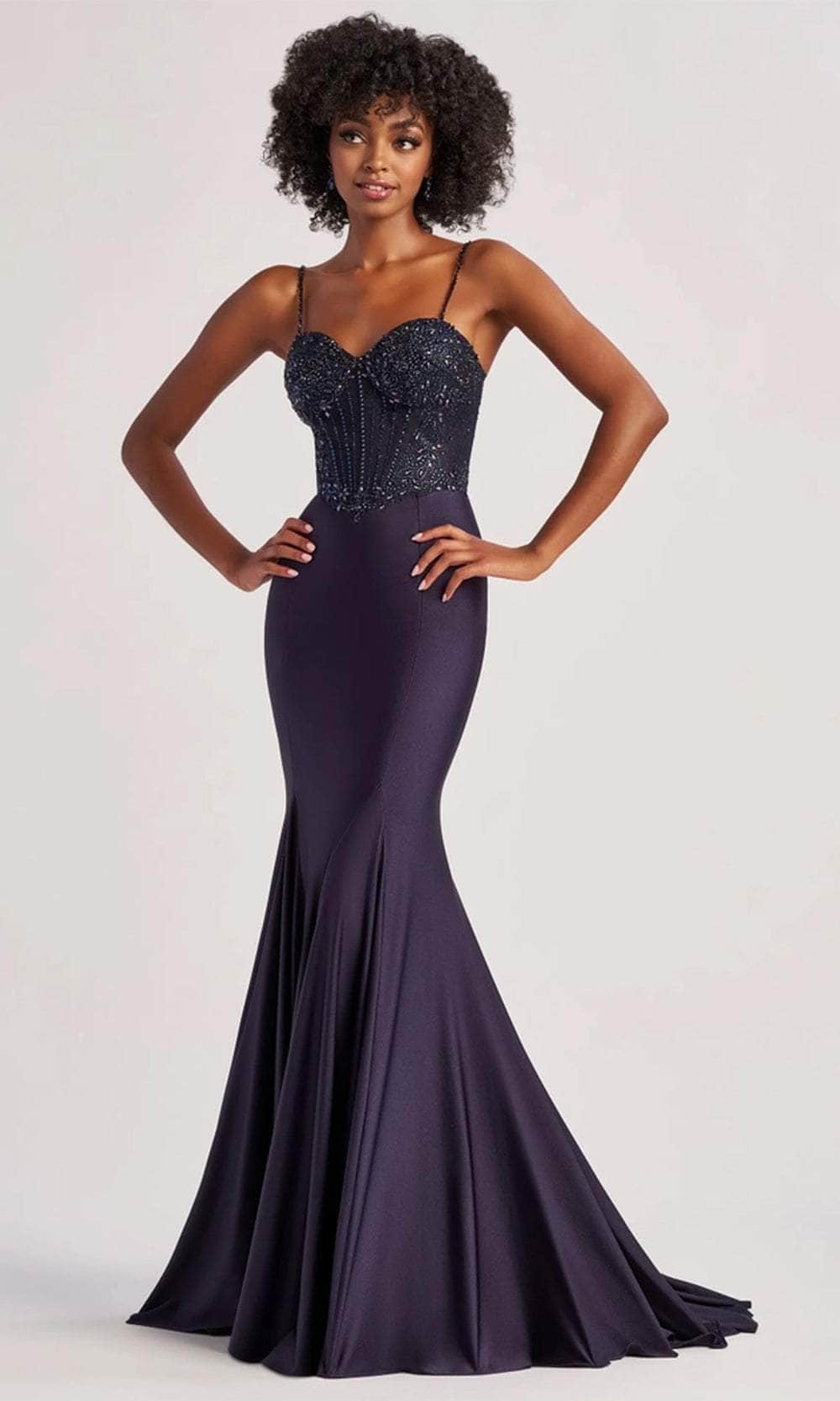 Colette By Daphne CL8515 - Long Stretch Jersey, Tulle, Lace Applique, Beads, Accent Stones, Stretch Lining Mermaid Dress - Spaghetti Straps, Beaded Colette By Daphne CL8515 - Long Stretch Jersey, Tulle, Lace Applique, Beads, Accent Stones, Stretch Lining Mermaid Dress - Spaghetti Straps, Beaded