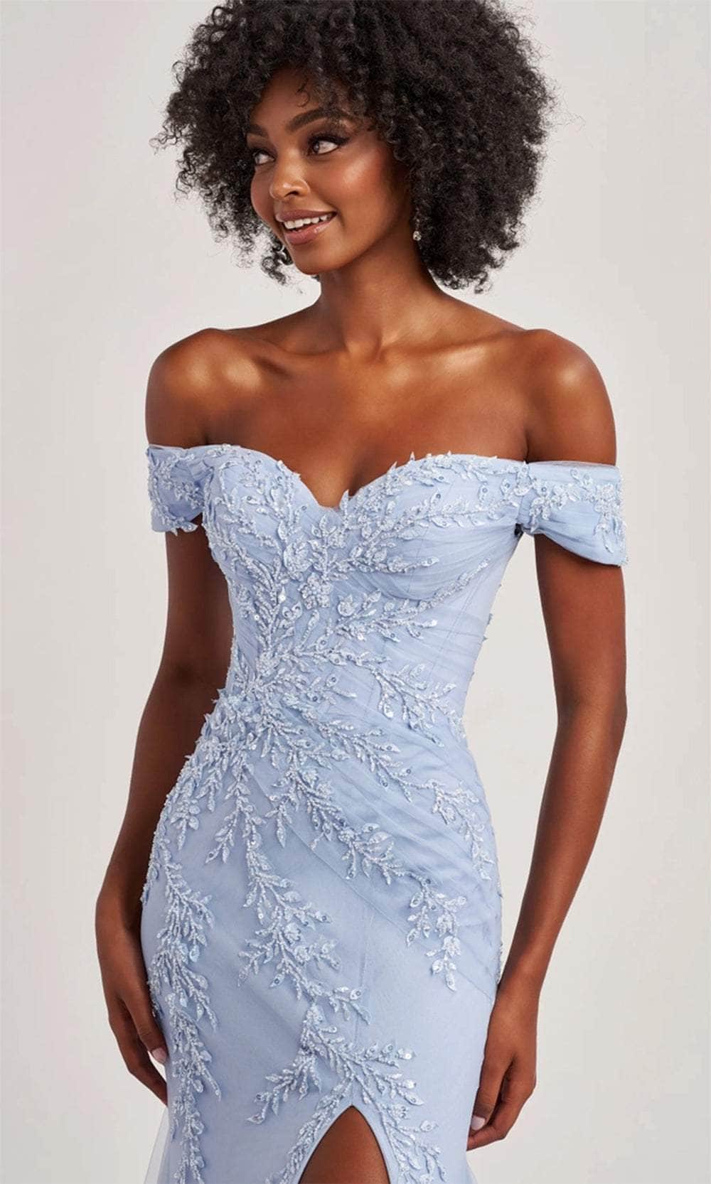 Colette By Daphne CL8645 - Foliage Detailed Prom Gown