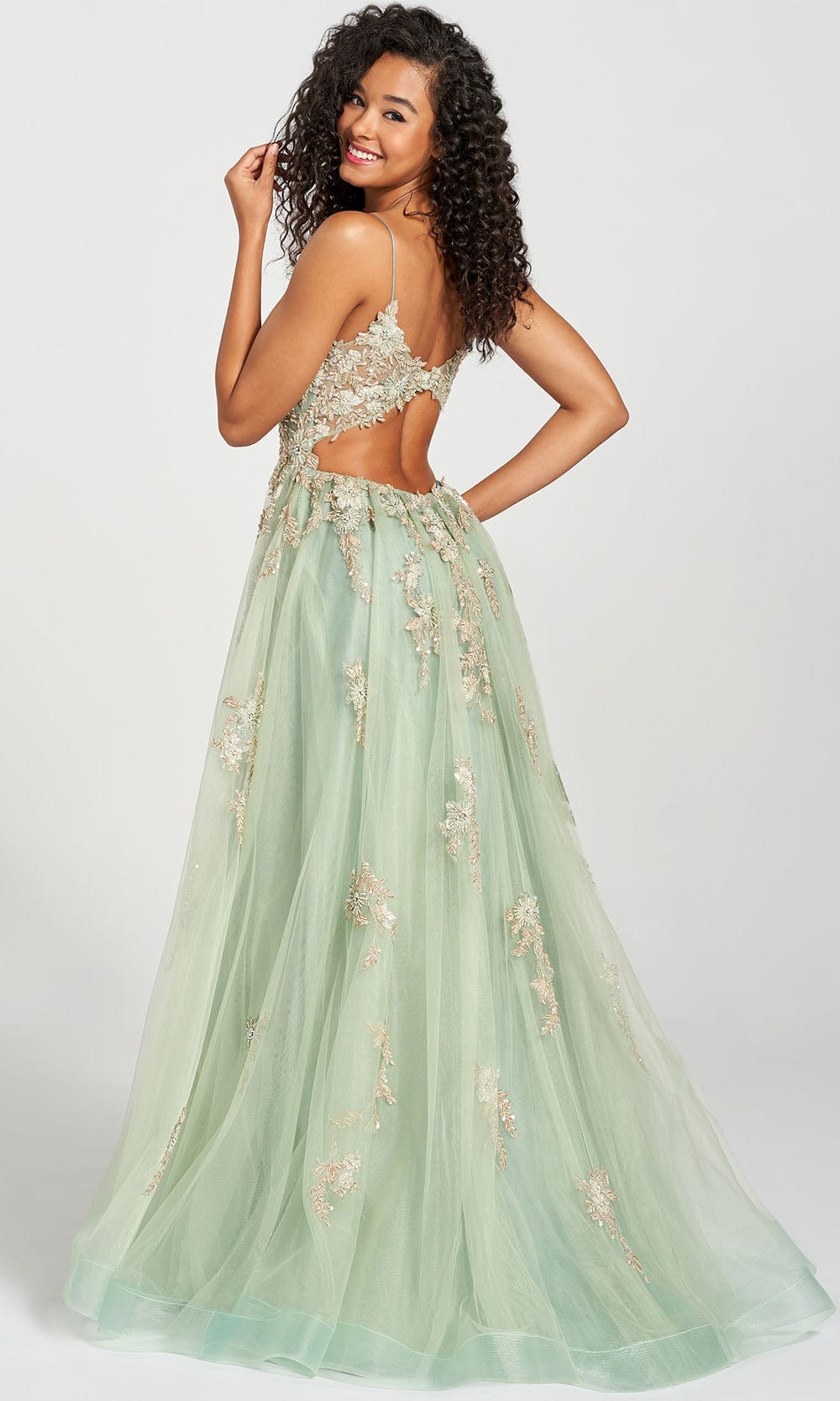 Colette For Mon Cheri CL12207 - Tulle Ball Gown With Slit Prom Dresses