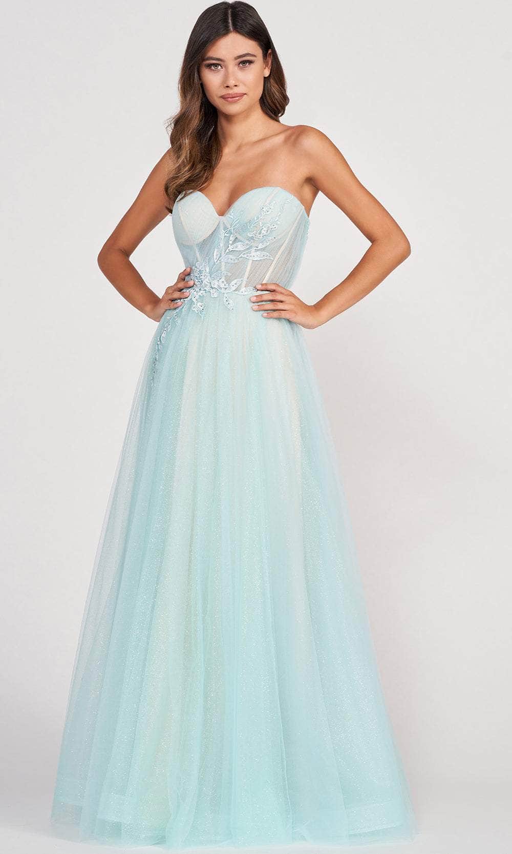 Colette for Mon Cheri CL2001 - Beaded Lace Prom Gown Prom Dresses 00 / Mint/Nude