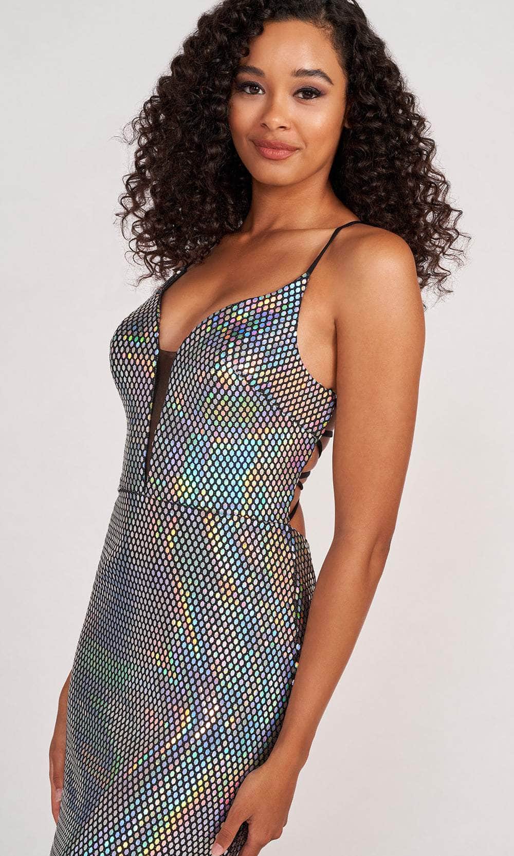 Colette for Mon Cheri CL2071 - Iridescent Polka Dotted Trumpet Gown Prom Dresses