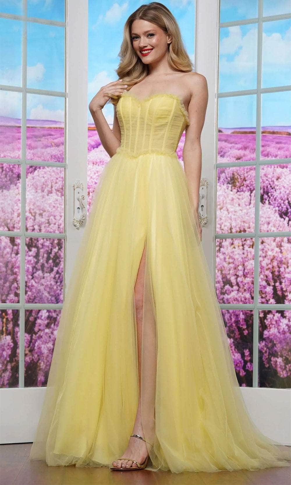 Colors Dress 3486 - Long Tulle A-Line Dress