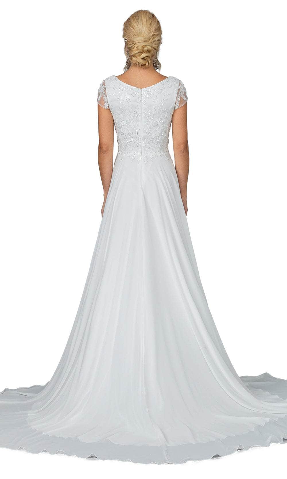 Dancing Queen 0190 - Bateau Neck A-Line Wedding Gown Wedding Dresses