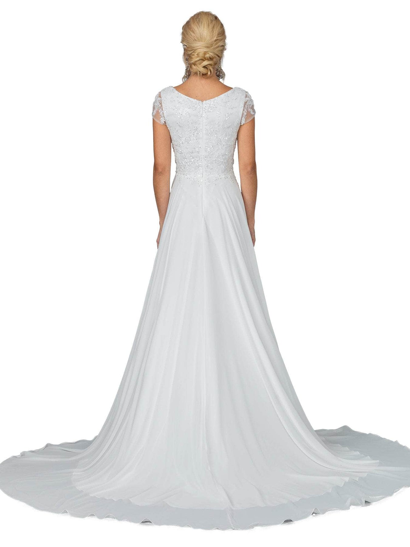 Dancing Queen 0190 - Bateau Neck A-Line Wedding Gown Wedding Dresses