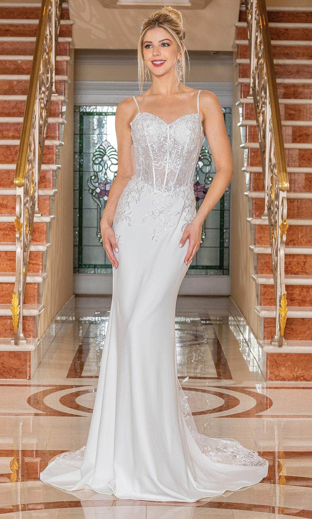 Dancing Queen Danq_0204 - Long Sheath Dress - Sleeveless, Corset Bodice, Embroideries, Spaghetti Straps, Crisscross Back, Lace-Up Back, Back Slit With Dancing Queen Danq_0204 - Long Sheath Dress - Sleeveless, Corset Bodice, Embroideries, Spaghetti Straps, Crisscross Back, Lace-Up Back, Back Slit With