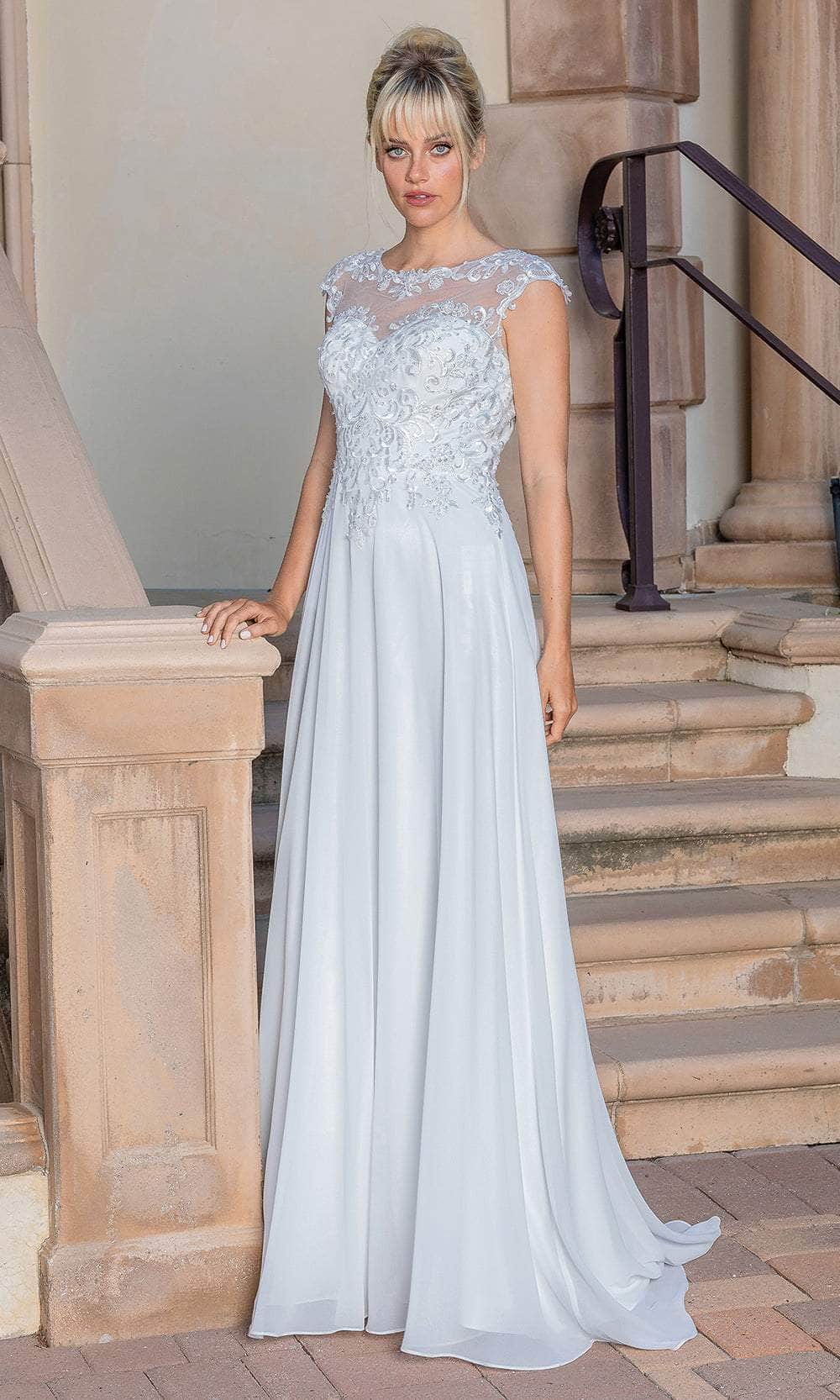 Dancing Queen 0251 - Cap Sleeve A-Line Wedding Gown Wedding Dresses XS /  Off White